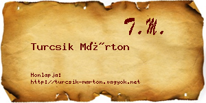 Turcsik Márton névjegykártya
